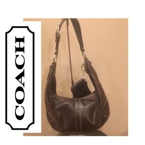 Coach • {Brown Leather} Shoulder Bag W/ Sm. Wallet